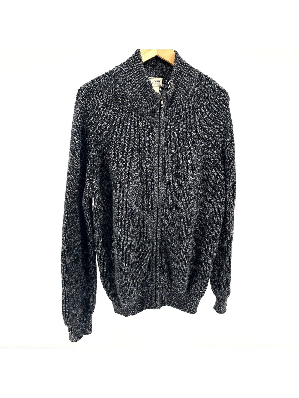 Vintage Y2K L.L.Bean Indigo Grey Cotton Full Zip Cardigan